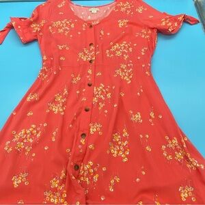 Peyton & Parker Women’s Short Sleeve Floral Button Down Maxi Dress Size XL